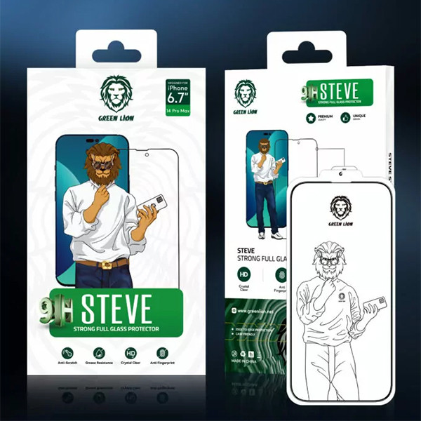 محافظ صفحه نمایش گرین لاین مدل اپل 14PRO STEVE شفاف