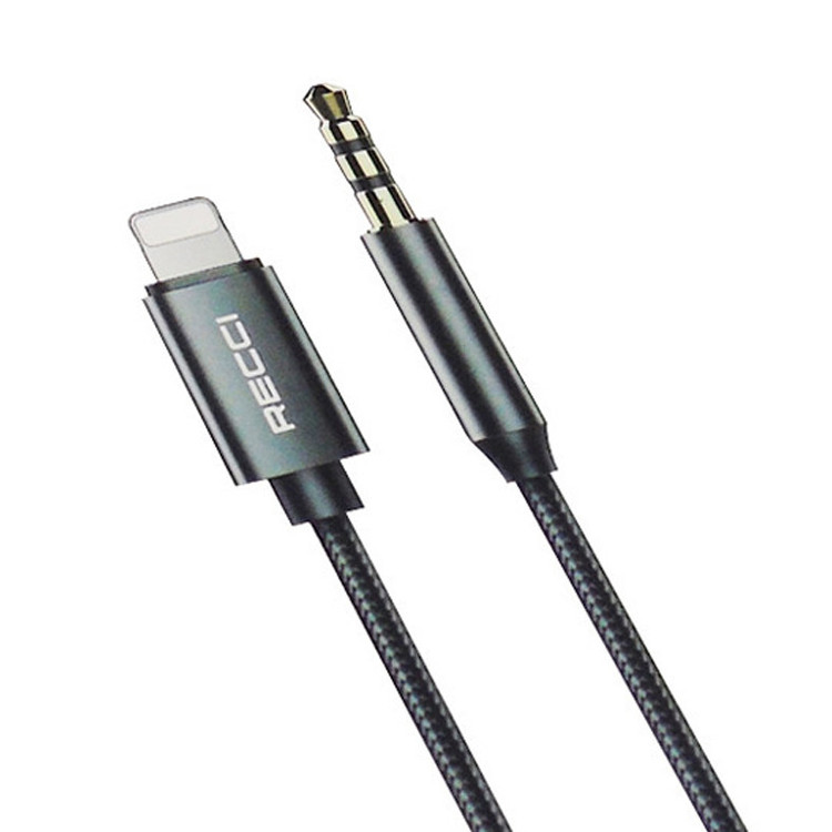 کابل مبدل صدا 3.5 میلیمتری به لایتنینگ رسی RECCI RH02 LIGHTNING TO 3.5 AUX AUDIO CABLE 1M