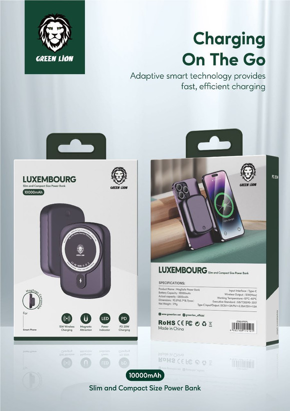 پاوربانک کامپکت 10000 میلی آمپری لوکزامبورگ LUXEMBOURG 10000mAh Compact Powerbank