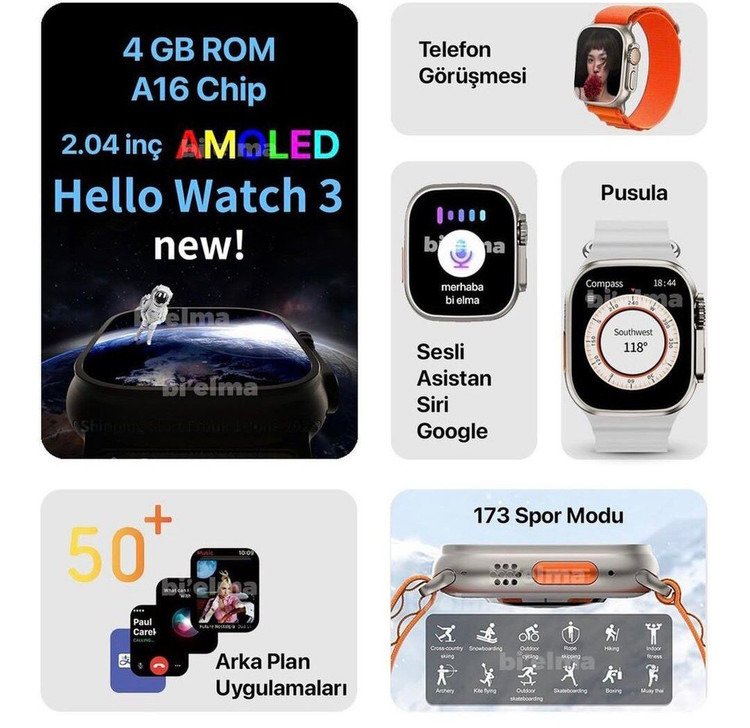ساعت هوشمند hello watch3 رنگبندی کامل ورژن جدید همراه با ساپورت زبان فارسی