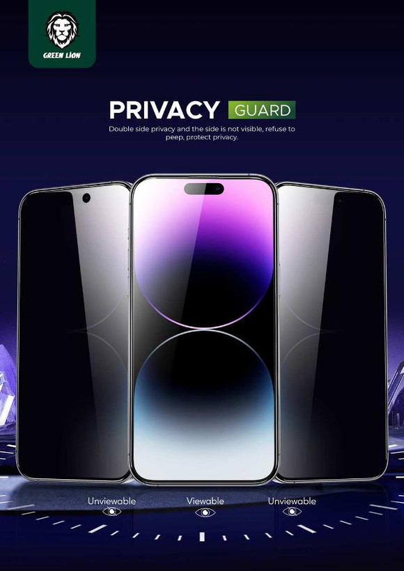 گلس حریم شخصی iPhone 15 Pro Max مارک Green Lions