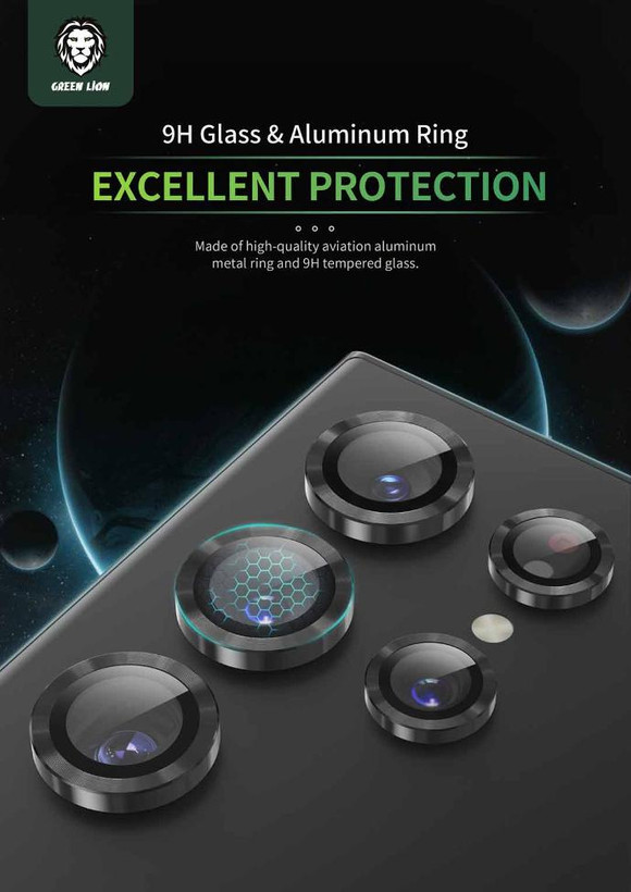 محافظ لنز دوربین گرین لاین مدل Armor مناسب برای گوشی موبایل سامسونگ Galaxy S24 Ultra
