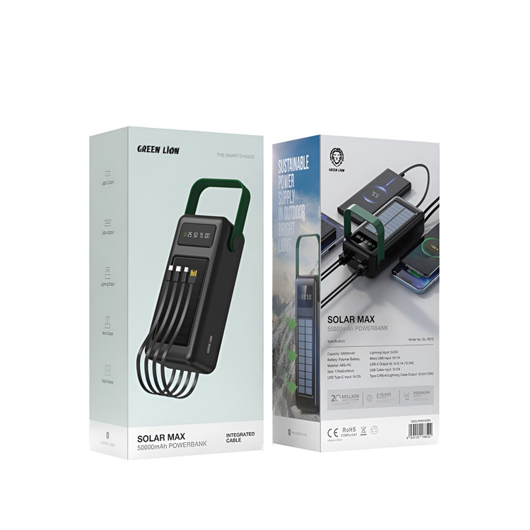 پاوربانک خورشیدی 50 هزار میلی آمپر گرین لاین مدل Solar Max