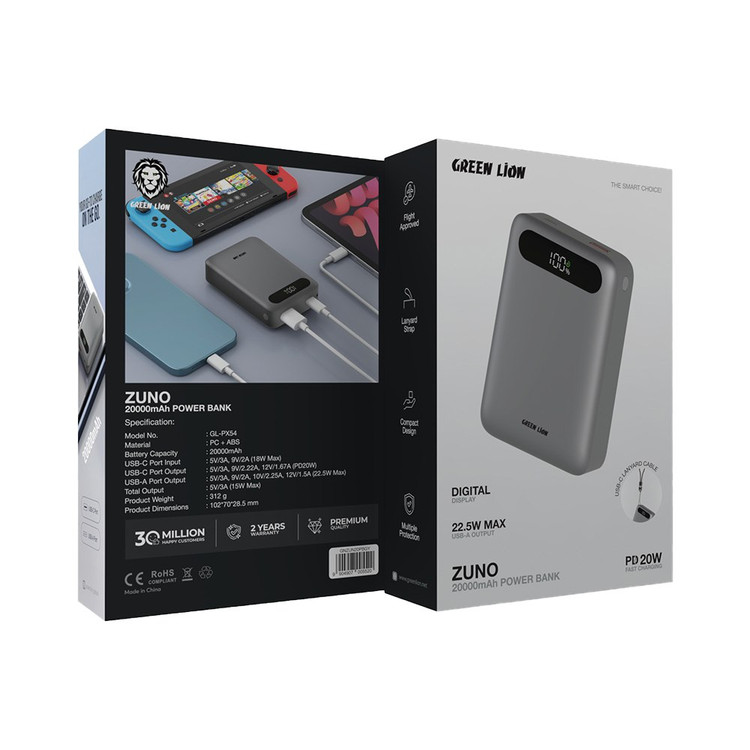 پاوربانک 22.5 وات 20000 گرین لاین Green Lion Zuno Power Bank