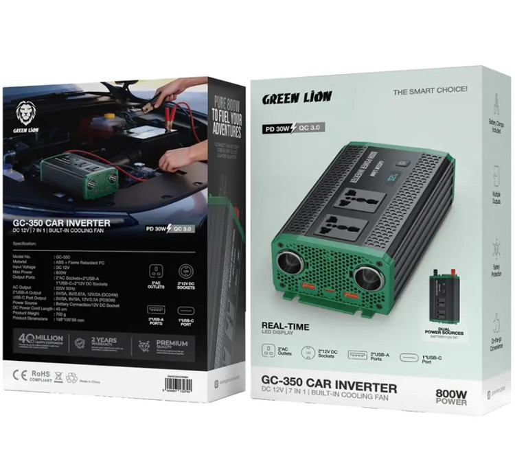 اینورتر خودرو گرین لاین مدل GC-350 توان ۸۰۰ وات