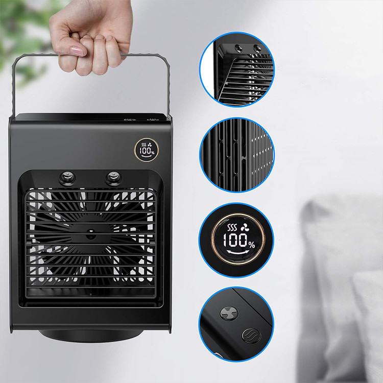 کولر رو میزی مه پاش پرودو Porodo Air & Mist Portable Cooling Fan With Night Light