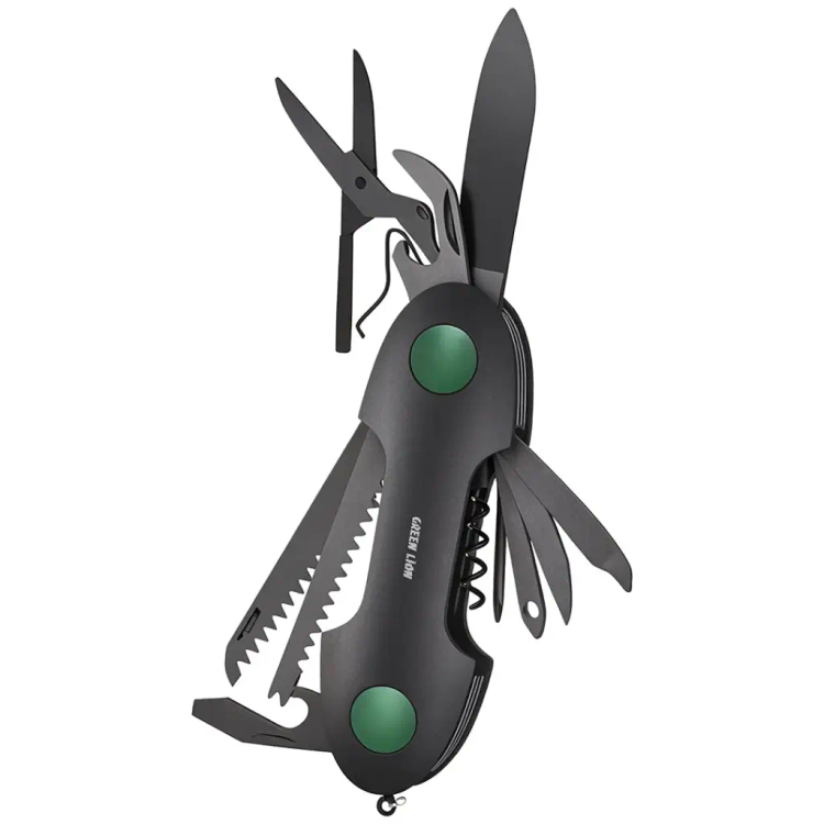 ابزار چند کاره گرین لاین مدل GMT14A ظرفیت ۱۴ در ۱ Green Lion 14-In-1 Multi Tool Key Chain Knife