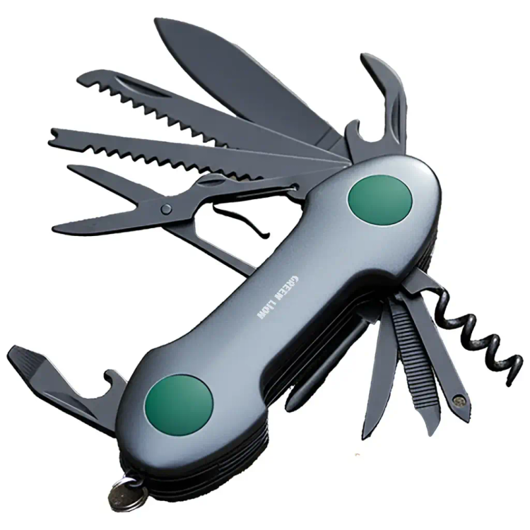 ابزار چند کاره گرین لاین مدل GMT14A ظرفیت ۱۴ در ۱ Green Lion 14-In-1 Multi Tool Key Chain Knife
